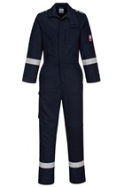 Portwest FR502 Navy Bizflame Work Lightweight Stretch Panelled Coverall