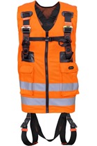 Kratos Safety FA1030300 2-Point Full Body Harness with Orange High Visibility Work Vest