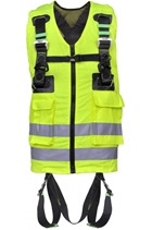 Kratos Safety FA1030200 2-Point Full Body Harness with Yellow High Visibility Work Vest