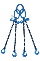Yoke 2.9tonne G100 4-Leg Chainsling c/w Sling Hooks & Grab Hooks