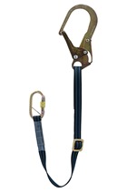 Safehold 1.2mtr Adjustable Restraint Lanyard with Captive Pin Double Lock Karabiner & Scaffold Hook