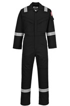 Portwest FR50 Black Flame Resistant Anti-Static Coverall 350g