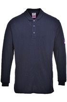 Portwest FR10 Navy Flame Resistant Anti-Static Long Sleeve Polo Shirt